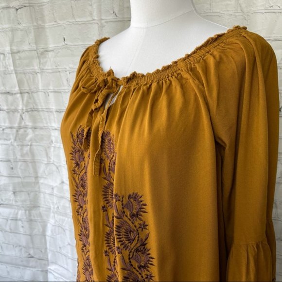 SOLD!!!  Angel Heart Boho Top, Nutmeg, Embroidered - Picture 4 of 9